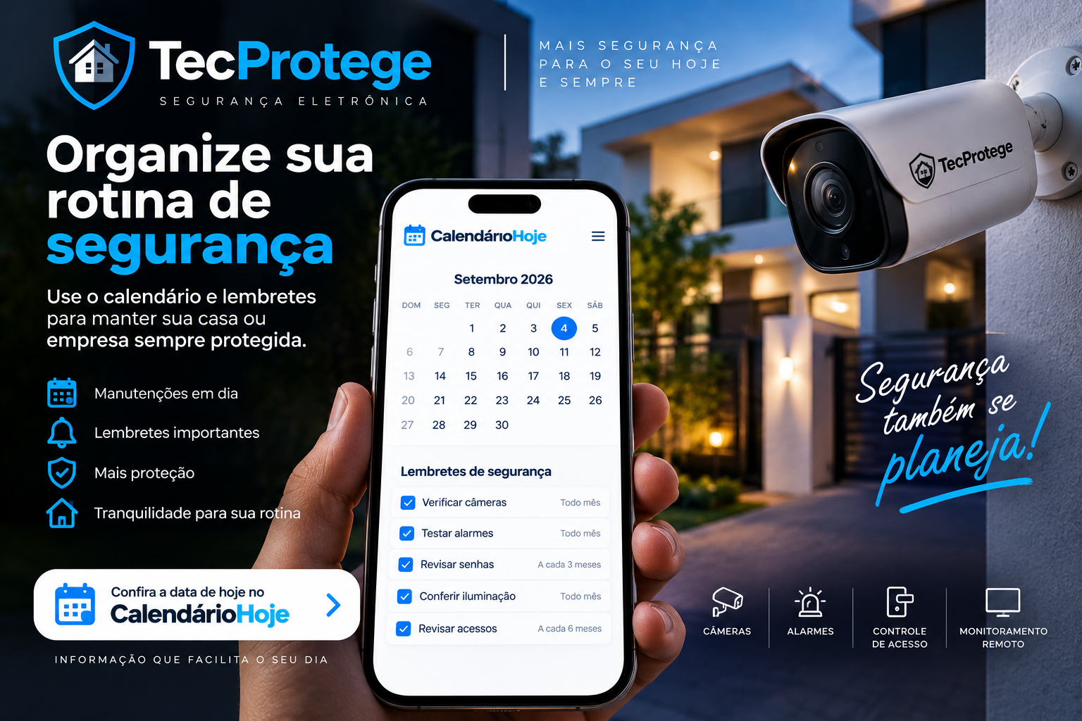 Como organizar sua rotina de segurança residencial usando calendário e lembretes